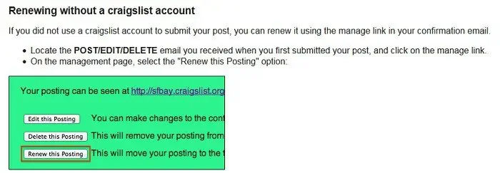 Renew Craigslist Post How to Sell your Stuff