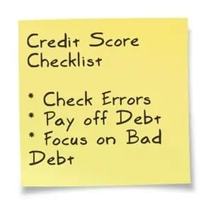 fix your credit score checklist