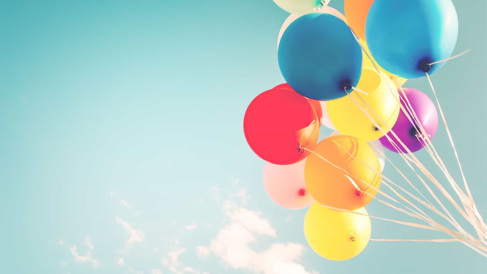 balloons, sky, birthday party