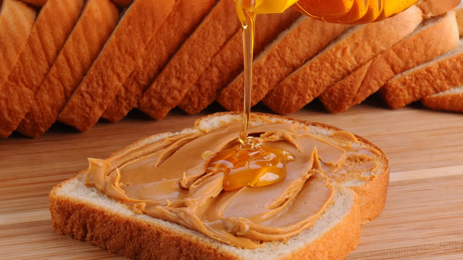 Peanut butter and honey sandwich