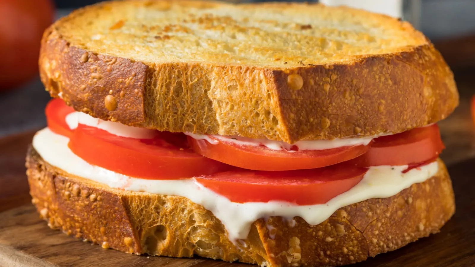 Mayo and tomato sandwich