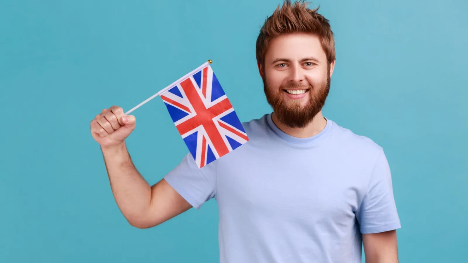 man with british flag