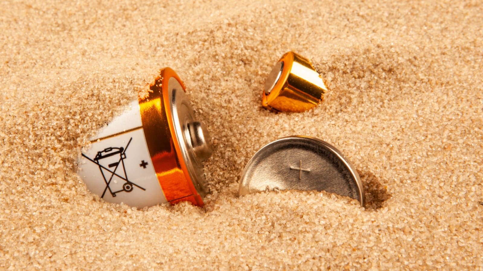 batteries in sand