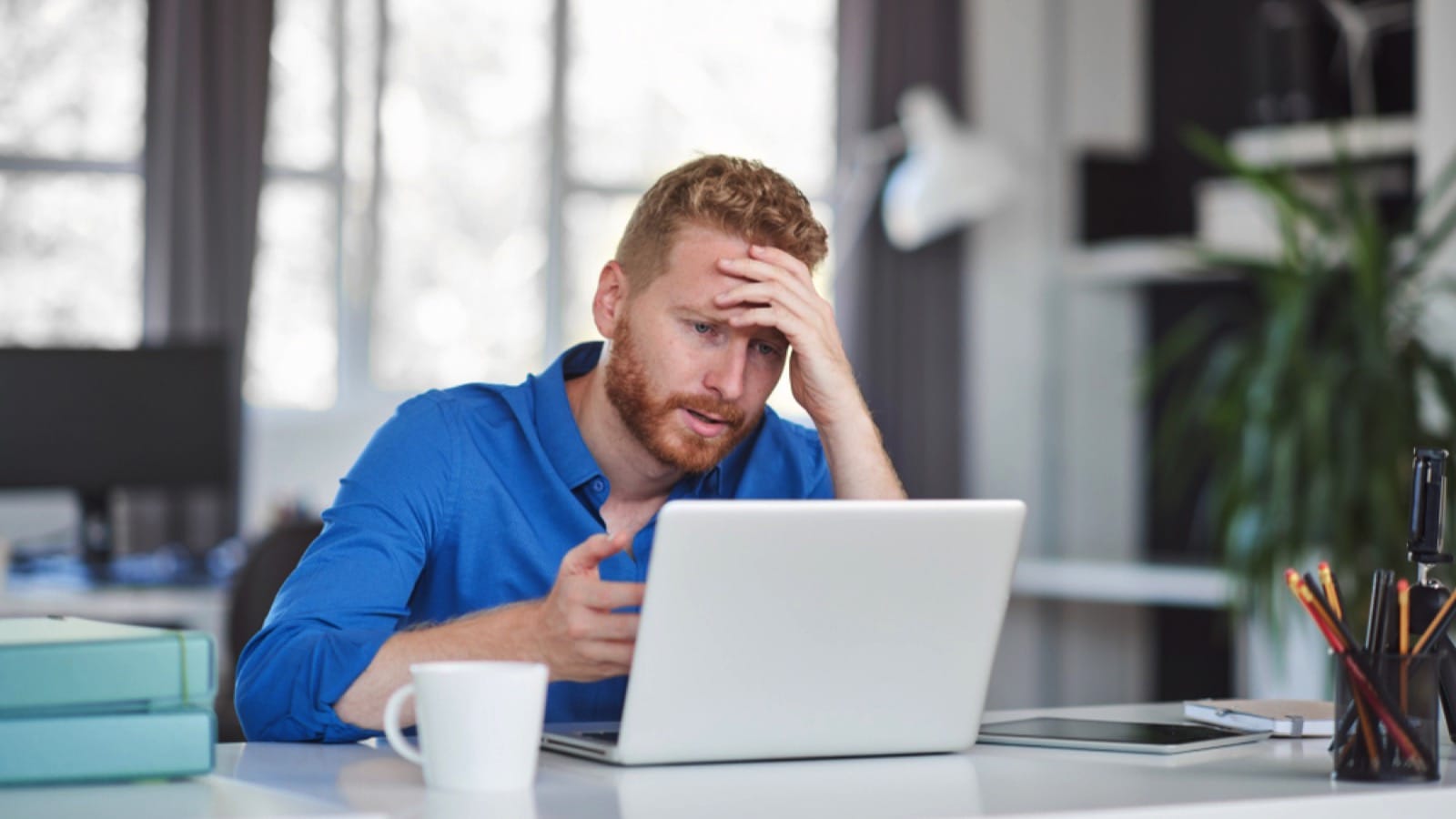 Man stressed out seeing bills